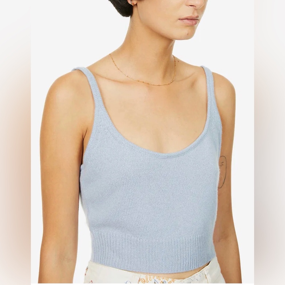 Reformation Varenne Cashmere Sky Blue Knit Top